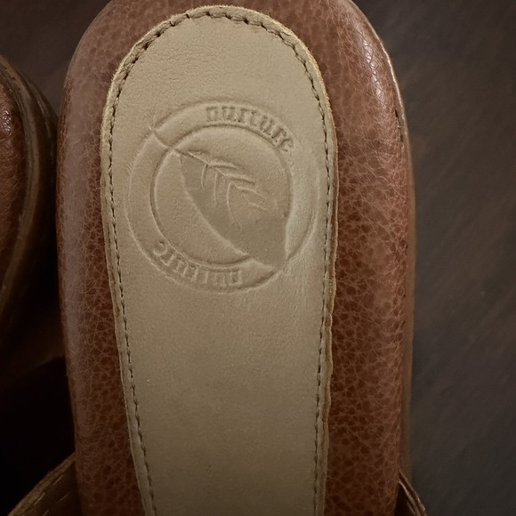 Nurture Brown Leather Clogs Braided Leather Buckle Womens Slip on Size 7.5 - Picture 6 of 14